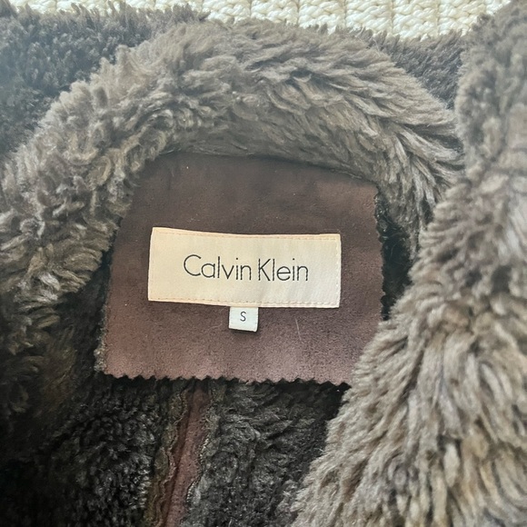 Calvin Klein Brown Suede Coat - Women’s Size Small - Picture 4 of 5
